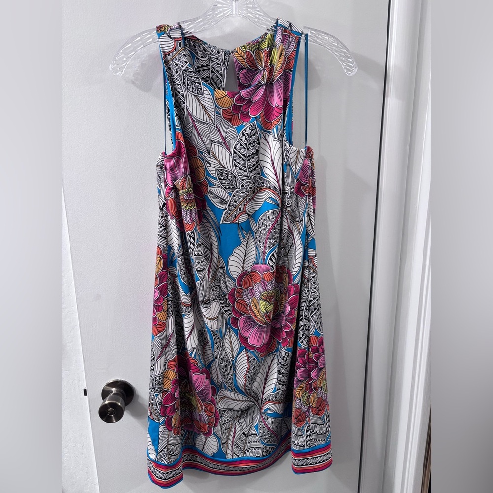 Trina Turk Multicolor Floral Back Keyhole Summer Dress